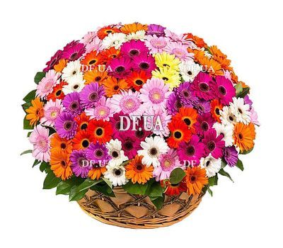 Large basket of flowers with gerberas