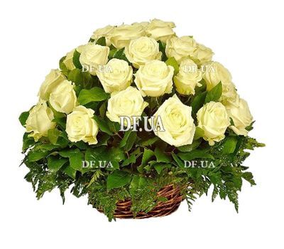 White roses basket