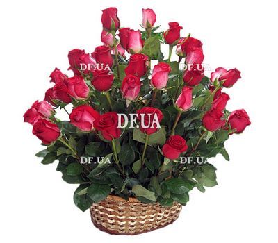 Basket of flowers from imported roses