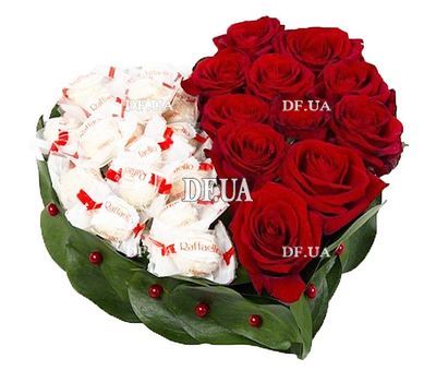 Heart of Roses and Raffaello sweets