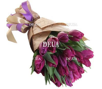 19 purple tulips