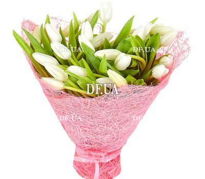 White tulips in a bouquet