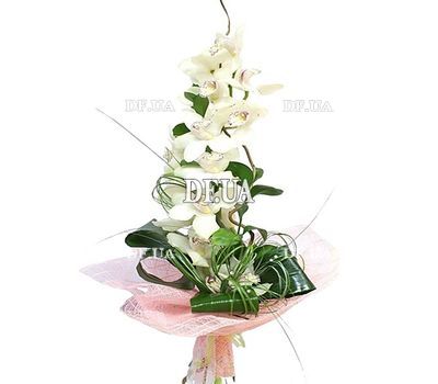 Bouquet from a branch of a white orchid