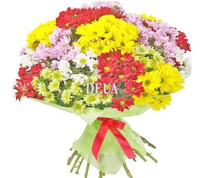 Bouquet of multicolored chrysanthemums