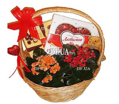 Basket of flowers and sweets