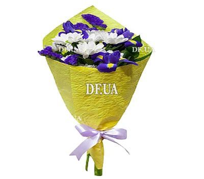 A small bouquet of chrysanthemum and irises
