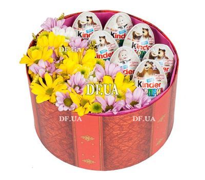 Box of flowers with sweets