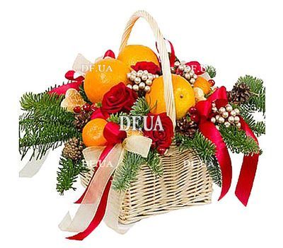 Citrus basket with flowers and decor