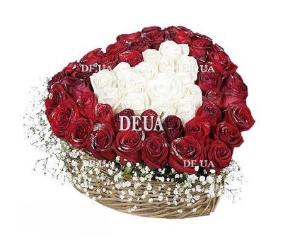 Bouquet in the frame heart