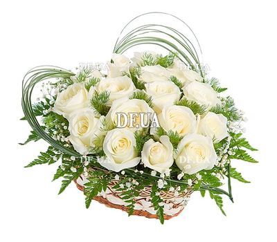 Heart of white roses