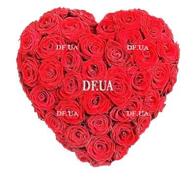 Heart of red roses for anniversary