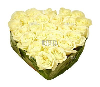 Heart of white roses