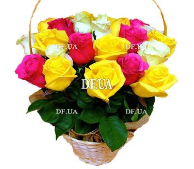 25 different roses in the basket