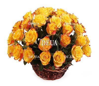 Bright basket of imported roses