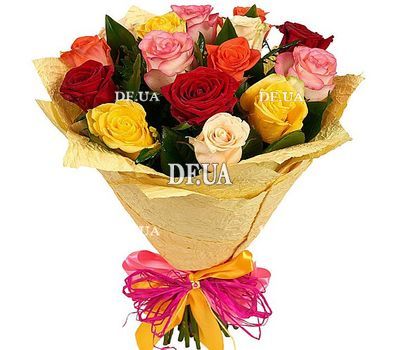 15 multi-colored roses