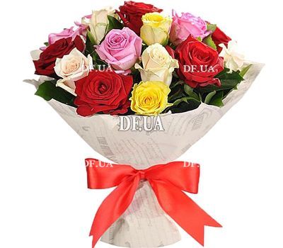 25 multi-colored roses