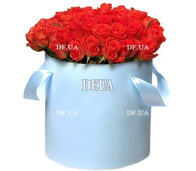 51 orange rose in a hat box