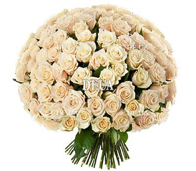 Large bouquet of cream roses