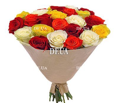 25 multi-colored roses
