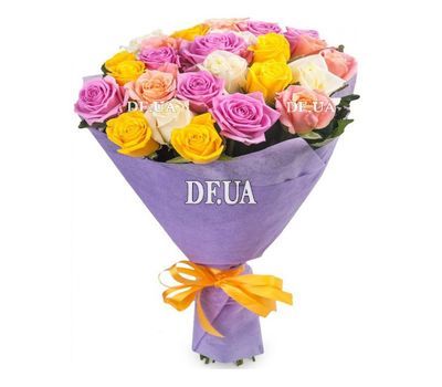 27 multi-colored roses