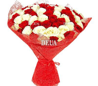 Bouquet with red and white roses