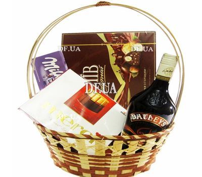 A basket of sweets and Baileys liqueur
