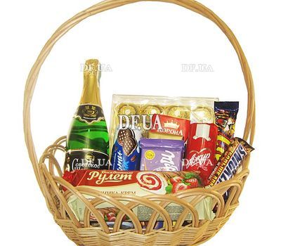 Basket of sweets and champagne