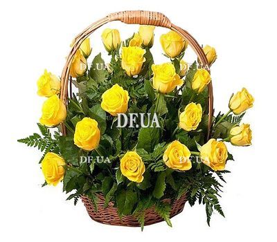 Yellow roses basket