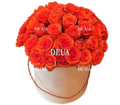 Orange roses in a hat box