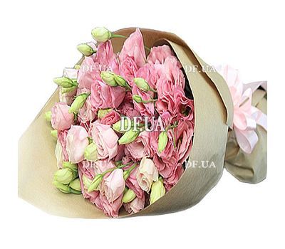 Pink eustoma in bouquet