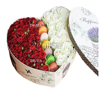 Roses in a box in the shape of a heart