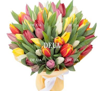 Bright bouquet of tulips