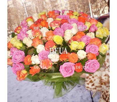 101 multi-colored rose bouquet - view 3