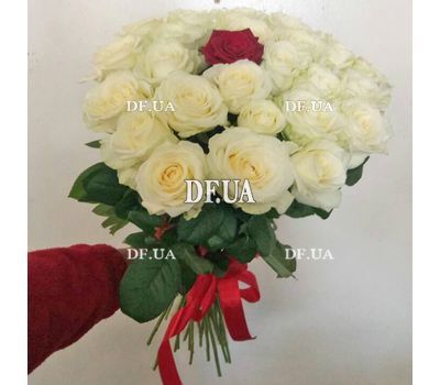 White roses and one red rose - wiev 1
