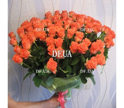 Bouquet of 101 roses of orange color - - view 5