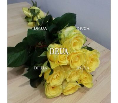 Sunny bouquet of 9 yellow roses - view 1