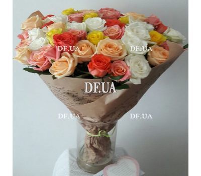 A bouquet of roses for an anniversary of 55 years - - view 1