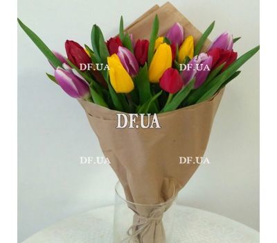 Multicolored tulips - view 1