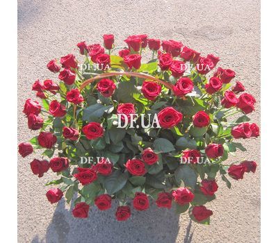 75 roses in a basket for an anniversary - view 1