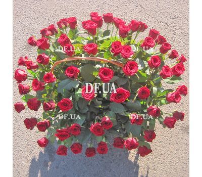 75 roses in a basket for an anniversary - view 2