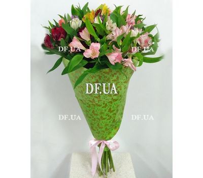 Bouquet of 15 alstromeries - view 2
