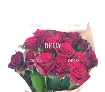 Bouquet of 15 red roses in craft - view 3