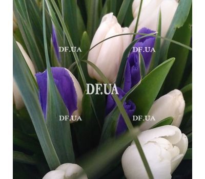Bouquet of white and blue flowers - view 3