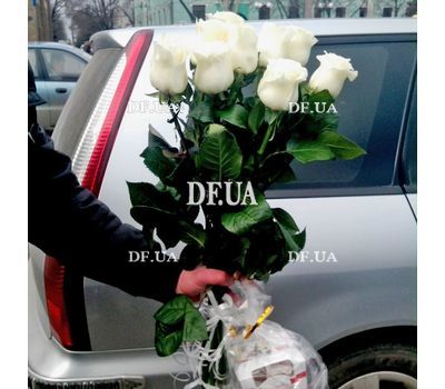 Bouquet of imported white roses - view 1