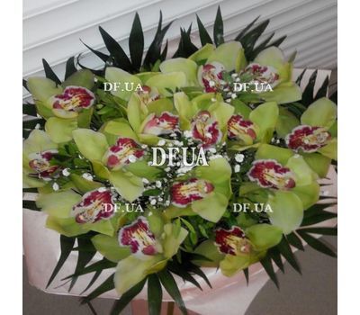 Bouquet of green orchids cimbidium - view 9