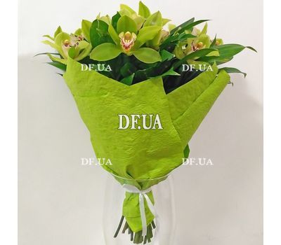 Bouquet of green orchids cimbidium - view 1
