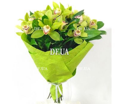 Bouquet of green orchids cimbidium - view 2