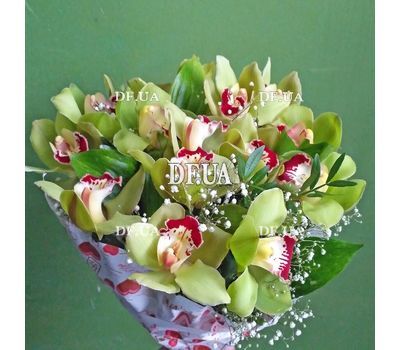 Bouquet of green orchids cimbidium - view 5