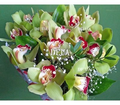 Bouquet of green orchids cimbidium - view 6