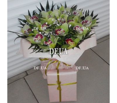 Bouquet of green orchids cimbidium - view 7